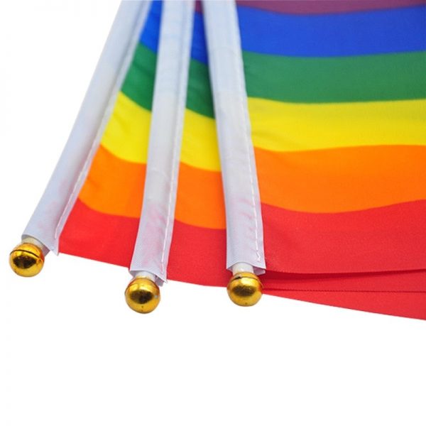 50 pcs Geminbowl Rainbow flag Hand Waving Gay Pride LGBT parade Les Bunting 14x21cm Geminbowl Brand e581b651 cb7d 4a20 8a61 1cb158c2cff1 - Asexual Flag™