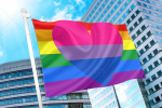 Biromantic Homosexual Flag PN0112 2x3ft (60x90cm) / 2 Grommets left Official PAN FLAG Merch