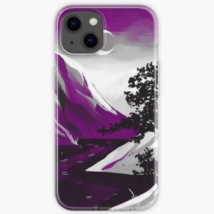 Asexual Pride Mountain iPhone Soft Case RB1901 product Offical Asexual Flag Merch