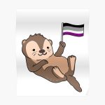 Sea Otter with Asexual Flag For Asexuals Poster RB1901 product Offical Asexual Flag Merch