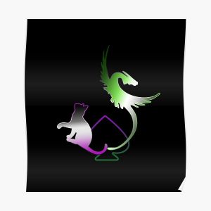 dark bg and colorful semi-hidden aromantic asexual symbol - lgbtqia+ collection Poster RB1901 product Offical Asexual Flag Merch