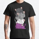 Kawaii Cat Pile Anime Hoodie - Asexual Pride Flag Kittens Classic T-Shirt RB1901 product Offical Asexual Flag Merch