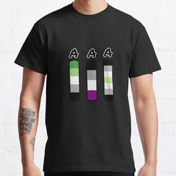 AAA aromantic asexual agender batteries Classic T-Shirt RB1901 product Offical Asexual Flag Merch