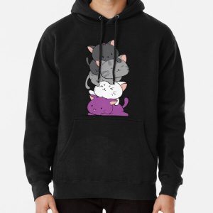 Kawaii Cat Pile Anime Hoodie - Asexual Pride Flag Kittens Pullover Hoodie RB1901 product Offical Asexual Flag Merch