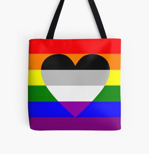 Gay Pride Flag with Asexual Heart All Over Print Tote Bag RB1901 product Offical Asexual Flag Merch