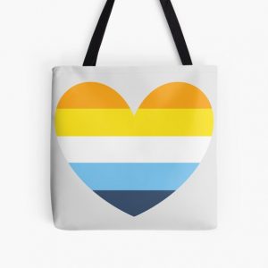 Aromantic Asexual flag heart All Over Print Tote Bag RB1901 product Offical Asexual Flag Merch
