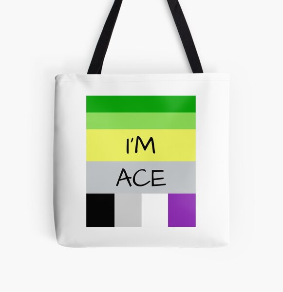 AROMANTIC FLAG ASEXUAL FLAG I'M ACE ASEXUAL T-SHIRT All Over Print Tote Bag RB1901 product Offical Asexual Flag Merch