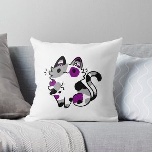 asexual pride cat Throw Pillow RB1901 product Offical Asexual Flag Merch
