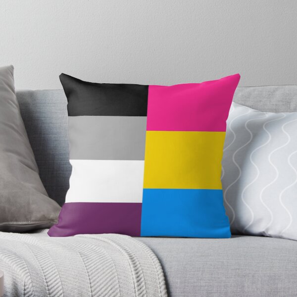 Panromantic Asexual Flag Throw Pillow RB1901 product Offical Asexual Flag Merch