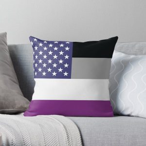 Asexual American Flag Throw Pillow RB1901 product Offical Asexual Flag Merch
