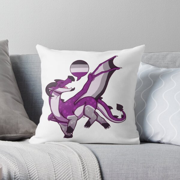 Asexual Pride Flag Dragon (2nd Edition) Throw Pillow RB1901 product Offical Asexual Flag Merch