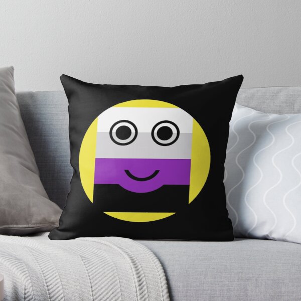 Asexual Smiley Asexual Emoji Asexual Flag Emoji T-Shirt Throw Pillow RB1901 product Offical Asexual Flag Merch