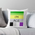 AROMANTIC FLAG ASEXUAL FLAG I'M ACE ASEXUAL T-SHIRT Throw Pillow RB1901 product Offical Asexual Flag Merch