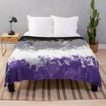 Asexual Pride Flag Splatter Print Throw Blanket RB1901 product Offical Asexual Flag Merch