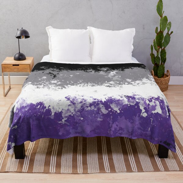 Asexual Pride Flag Splatter Print Throw Blanket RB1901 product Offical Asexual Flag Merch