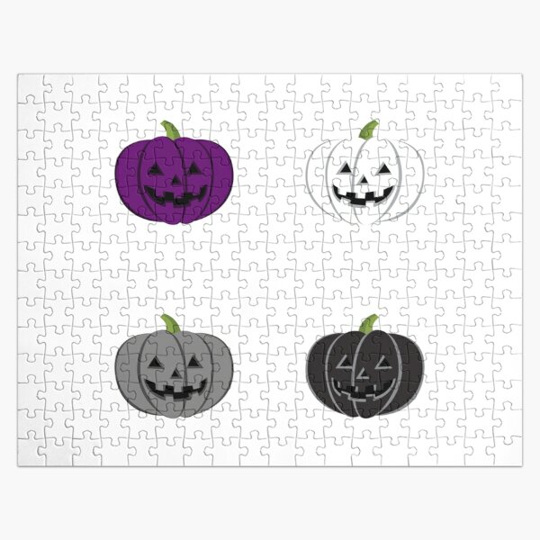 Asexual Pride Flag Halloween Pumpkin design for ace romantic Jigsaw Puzzle RB1901 product Offical Asexual Flag Merch