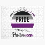 Asexual Pride Flag Halloween design for ace romantic Jigsaw Puzzle RB1901 product Offical Asexual Flag Merch