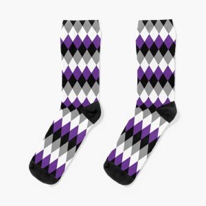 Asexual Pride Argyle Diamond Print Socks RB1901 product Offical Asexual Flag Merch