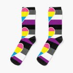 Panromantic Asexual Flag Socks RB1901 product Offical Asexual Flag Merch
